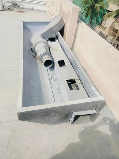chimney with blower and wall ss sheet