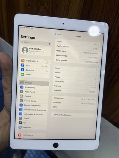 ipad 7th genrstion 32 gb bypass orignal touch cahnge