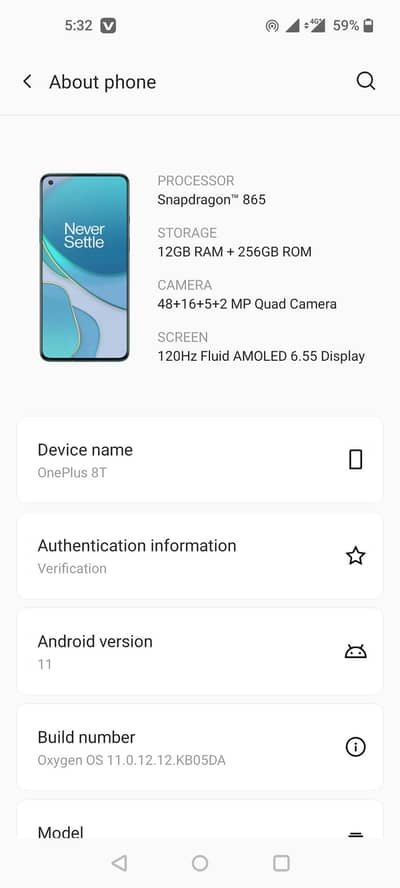 oneplus 8T 12+256 pta approve