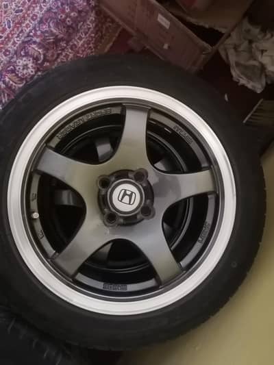 tyres rim, 15 inch rim 4 nut, rim. . . no damage no repair, tyre 80%,