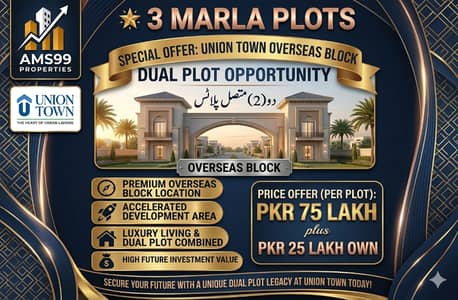 Rare Opportunity! Dual 3 Marla Plots in Overseas Block, Union Town Lahore.