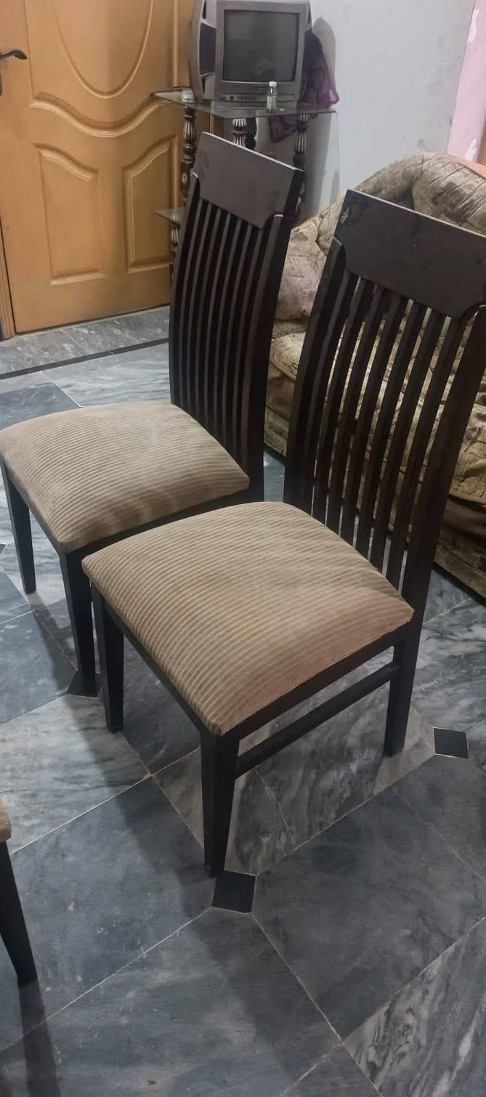 wooden dining table glass top dining table  8seater 0