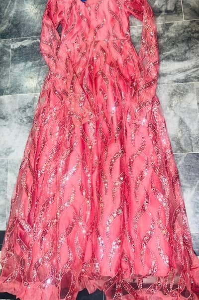 Long pink maxi with dupatta