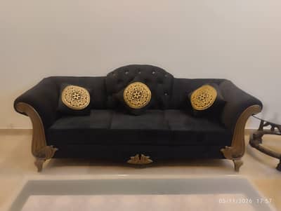 Six Seater Sofa Set Black