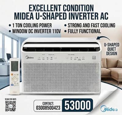 Midea U Shape Window DC Inverter AC 0.5 Ton 1 Ton 1.5 Ton Available 1