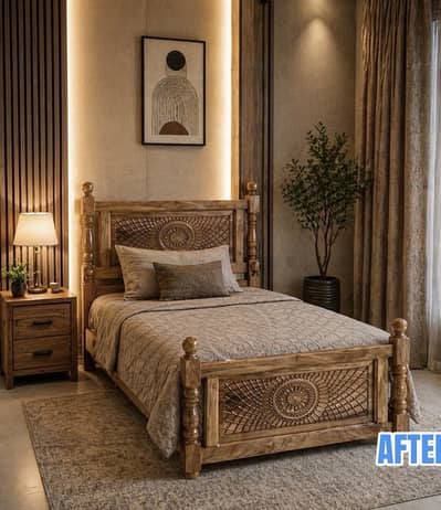 Walnut single bed