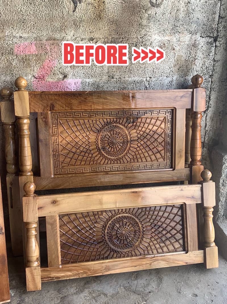Walnut single bed 1
