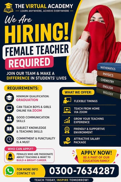 Need Femail Teacher