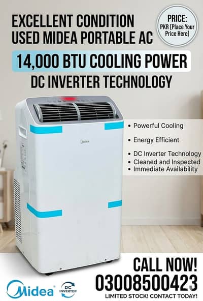 Midea Window DC Inverter AC Half Ton 1 Ton Sawa Ton Available