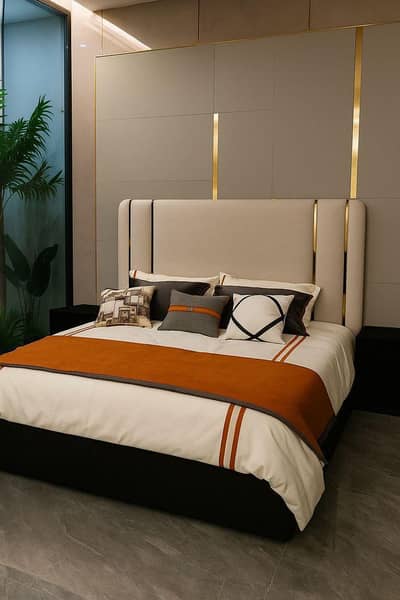 New bed with side table