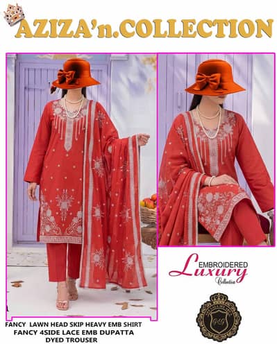 Beautiful 3 Piece Fancy Lawn Suit