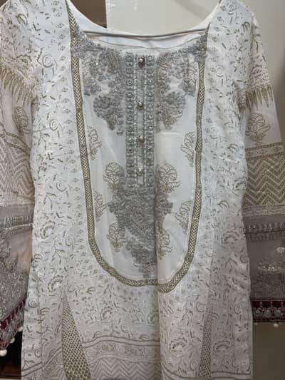 Lawn Maria B white embroidery dress