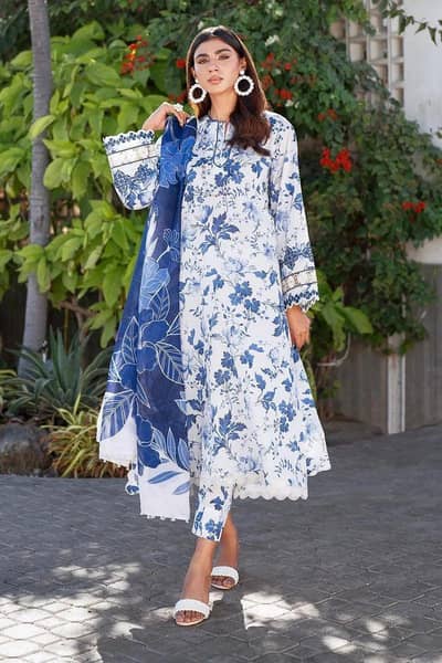 Premium Digital Print 3pc Luxury Lawn Suit - Boutique Design
