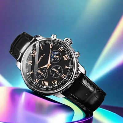 Premium Mens Leather Strap Watch---Elegant& Stylish Wrist Watch