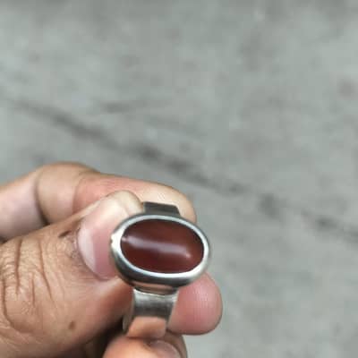 Chandi Aqeeq stone Turkish style Ring for Men