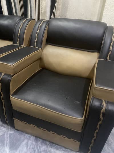 6 seats black and mustard sofa set