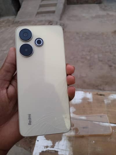 redmi 13  charger with box 8+4.128 back sy tuta hai back change honi