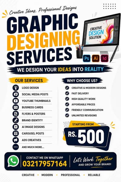  Professional Graphic Designing Services Available