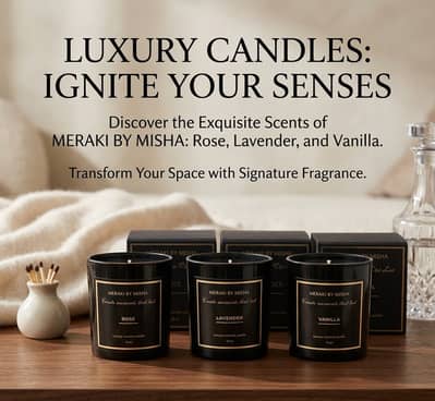 Premium golden black scented candles