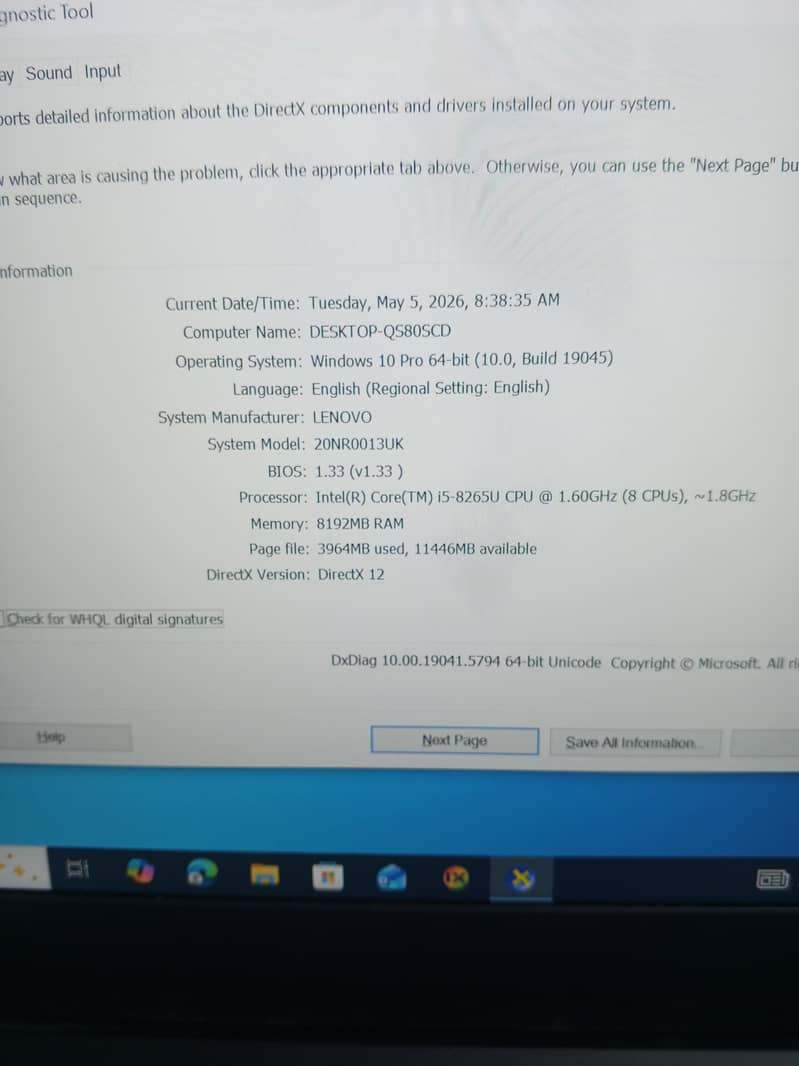 Core i5 8th Generation 5