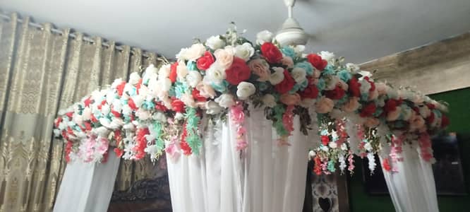bridal bed room sage decoration