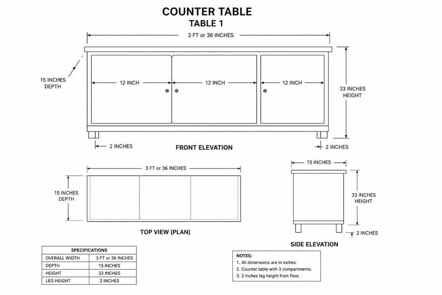 2 Multipurpose tables 1