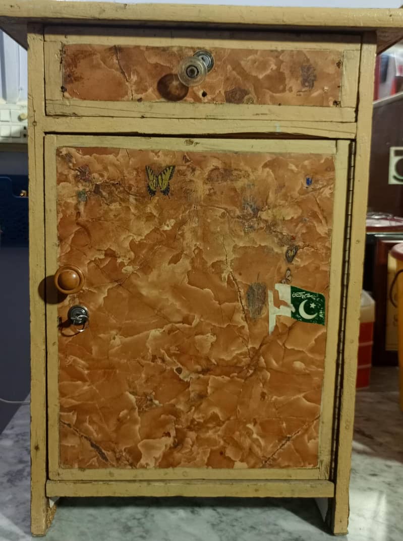 side table with locker. 0