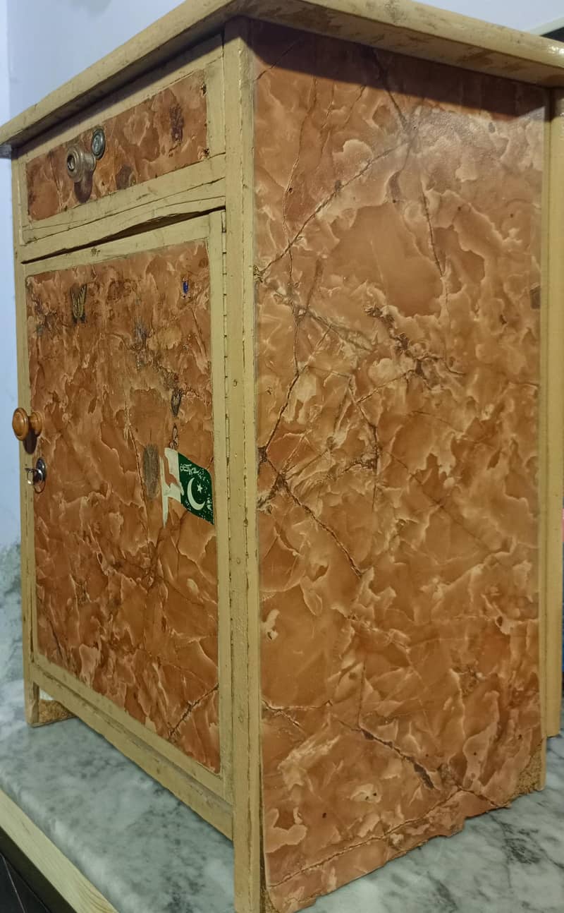 side table with locker. 2