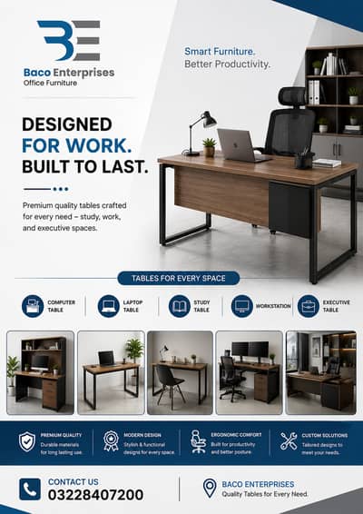 Computer Table/Laptop Table/Study Table/Workstation/Executive table