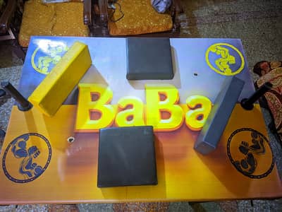 Armwrestling foldable table with two table pulleys and two loading pin