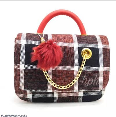 Girls beautiful Shoulder bag with cute red pom pom