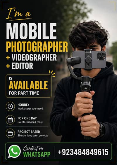 Mobile Videographer + Photographer + Editor