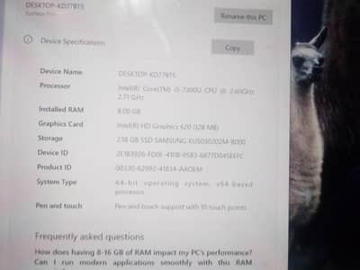 laptop for sale Microsoft ram16GB Storage 238GB