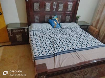 bed with side tables