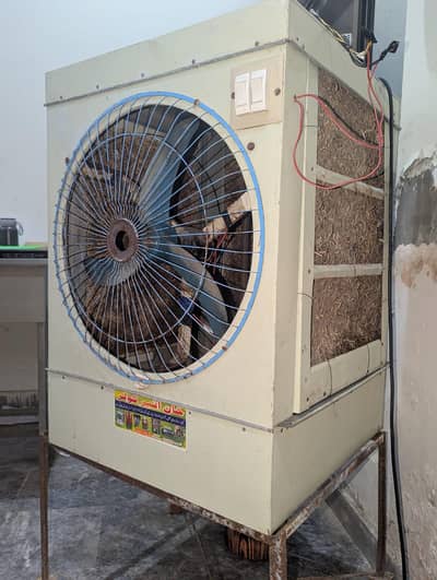 Air cooler with computer supply and railing stand