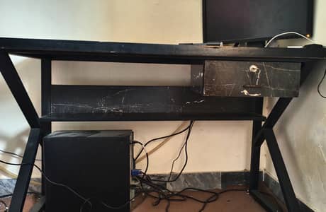 Modern Black Z-Frame Gaming/Office Desk