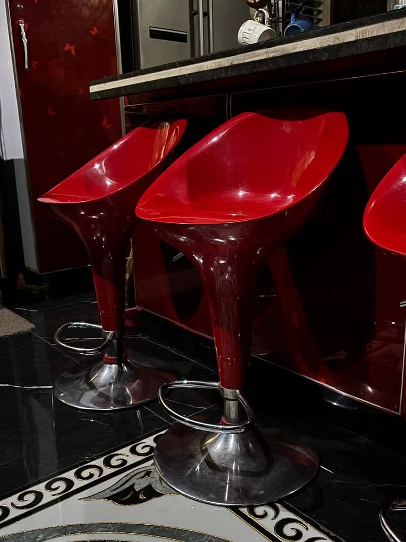 Red stool pair 1