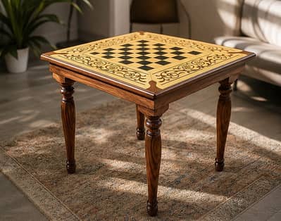 Chess Table complete with Polish (Water Proof)