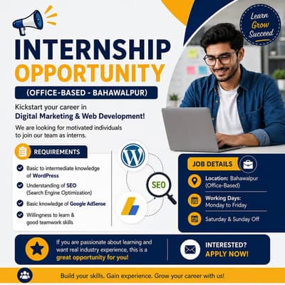 Internship Opportunity (Office-Based - Bahawalpur)
