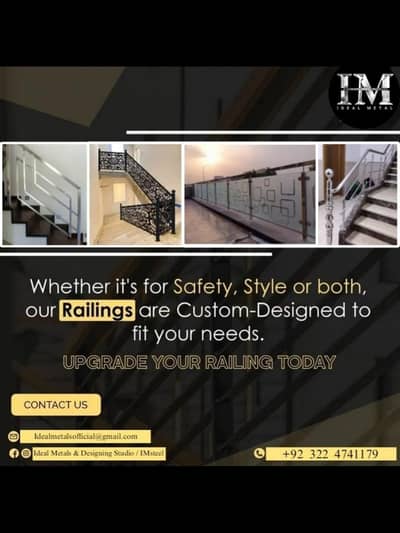 Railing & Grills| Stairs,terrace,fence| Stainless Steel,Glass,Pvc,Cnc