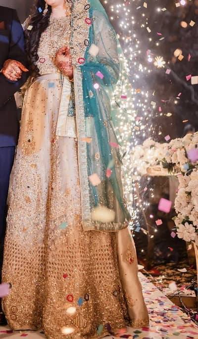 Elegant Gold walima lehenga