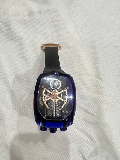 Bugatti Men’s Designer Watch | Luxury Skeleton Dial Blue Edition