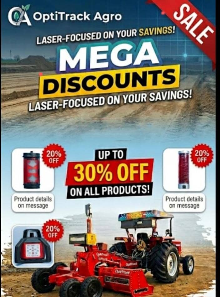 OptiTrack Agro –لیزر لینڈ لیولرز اور جدید آلات پر شاندار بچت! 5