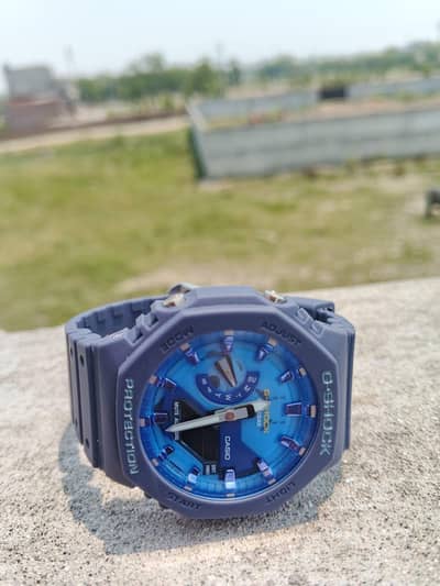 Casio G-Shock GA-2100-2A Dual Dial Blue Resin W