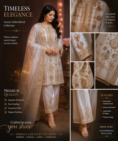 white luxury embroidery dress