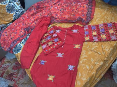 3ps embroded dress