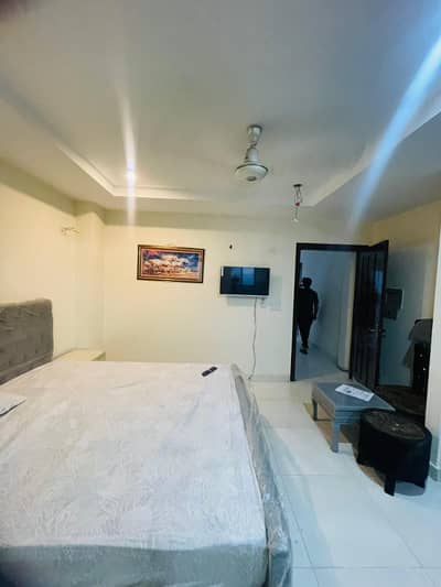 1bed studio fully luxury furnished apartment available for rent in bahria town phase 4 Civic centre well maintained building brand new furnished