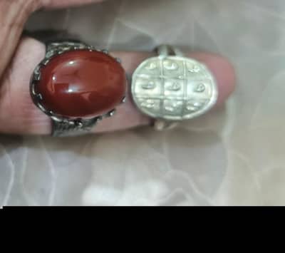 Aqeeq Sulemani original with 9 Number tola chandi ring
