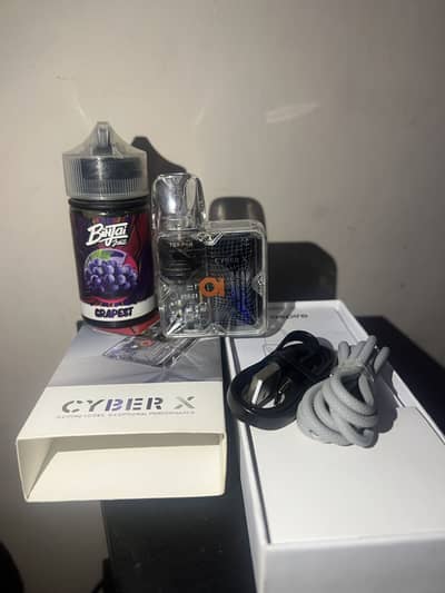 18+ Aspire Cyber X Vape with Binjai Liquid and all accessories