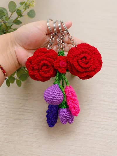 handmade crochet keychain